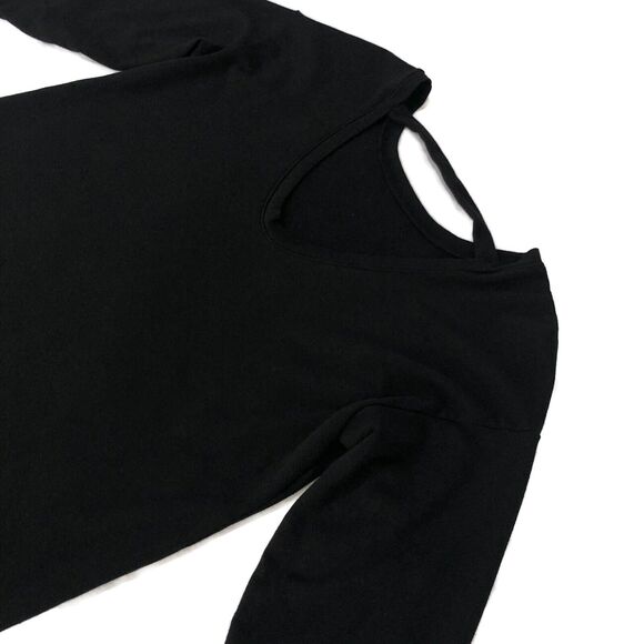 Splendid Womens Black Dress North Coast French Terry Shirred Popover Size M NWOT - Picture 9 of 12